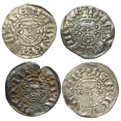 282 - Henry III pennies (4). Long cross coinage, 1247-72 AD. London and Canterbury mints. Moneyer Ricard, ... 