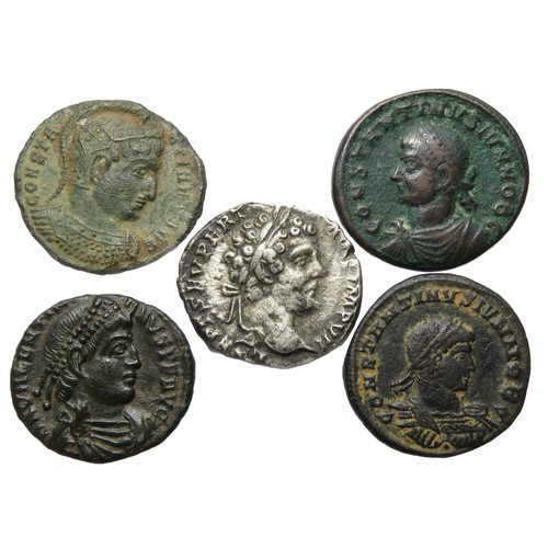 237 - Roman silver and bronze coin group. Septimius Severus, Constantine I, Constantine II etc.