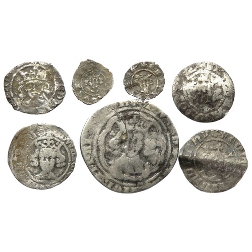 328 - Medieval Hammered Silver Coin Group (7). To include a groat, four pennies and two farthings. Edward ... 