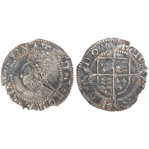 22 - Elizabeth I Penny. Second Issue, 1560-61. Mint mark cross-crosslet. Crowned bust left, E D G ROSA SI... 