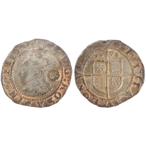 25 - Elizabeth I Threehalfpence 1573. Third & Fourth Issue, mint mark eglantine. Crowned bust left, r... 