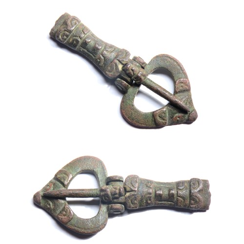 121 - Viking Zoomorphic Buckle and Plate. Circa 10th century CE. Copper-alloy, 57mm.