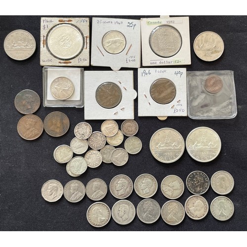 81 - Large collection of Canadian coins. 19th-20th century, various denominations, some silver. Many coin... 