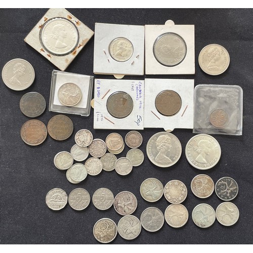 81 - Large collection of Canadian coins. 19th-20th century, various denominations, some silver. Many coin... 