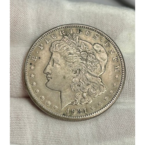 64 - United States: Morgan Dollar, 1921. San Francisco mint. Silver, 26.70g. 38mm.