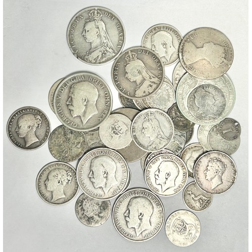 41 - Collection of British silver coinage, dated 1697-1916. All .925 silver, 205 grams. To include coins ... 