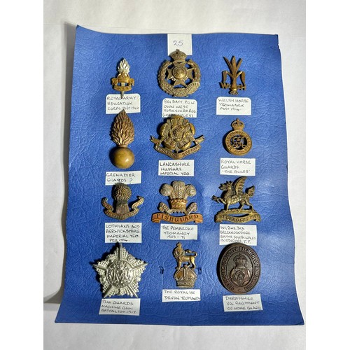 153 - Collection of Army regiment cap badges (12). To include, Royal Army Education Corps, post 1946, 8th ... 