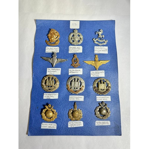 154 - Collection of Army regiment cap badges (12). To include, 28th Battalion of London Reg. Artist Rifles... 