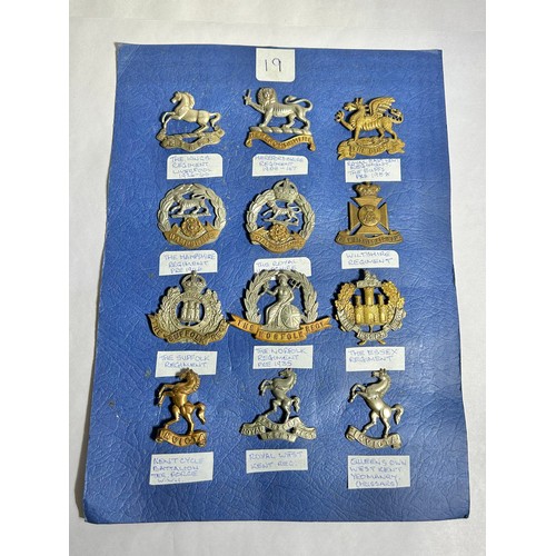 158 - Collection of Army regiment cap badges (12). To include, The Kings Regiment Liverpool 1926-60, Heref... 