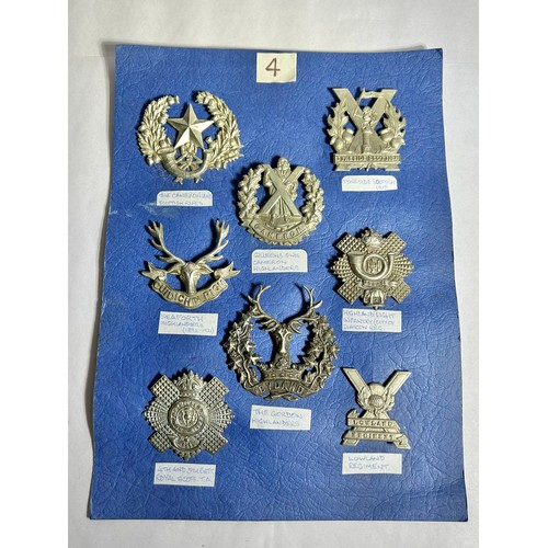 171 - Collection of Army regiment cap badges (8). To include, The Cameronians Scottish Rifles, Queens Own ... 