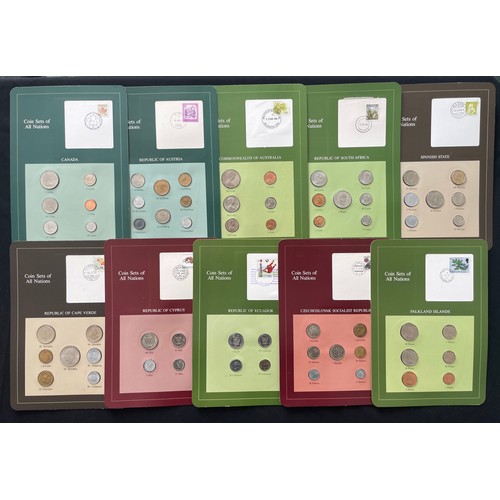 85 - Franklin Mint Series: The Coin Sets of All Nations Collection (59) with green Vol II box. Each set i... 