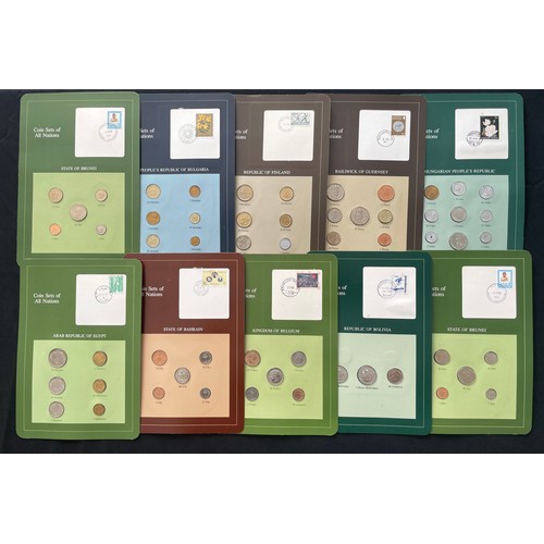 85 - Franklin Mint Series: The Coin Sets of All Nations Collection (59) with green Vol II box. Each set i... 