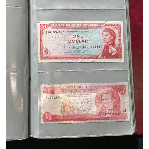 179 - World Bank note collection. A folder containing notes from the UK, various 10 shillings and £1 notes... 