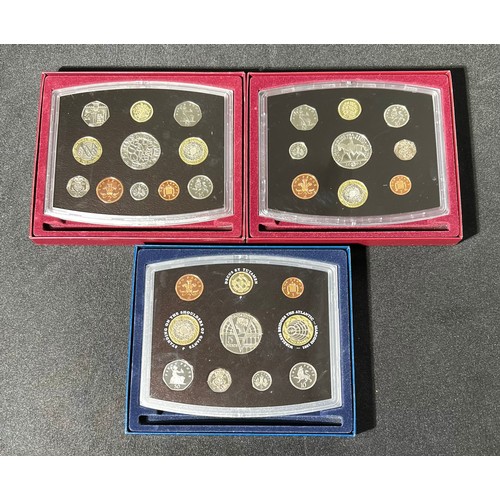 48 - Royal Mint: United Kingdom Proof year sets (3). To include, 2001, 2002 and 2003 sets, all boxed with... 