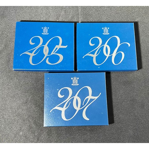 49 - Royal Mint: United Kingdom Proof year sets (3). To include, 2005, 2006 and 2007 sets, all boxed with... 