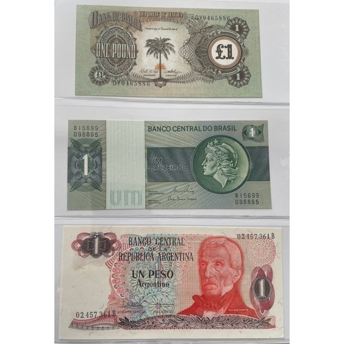 186 - Collection of world bank notes (37) in a presentable folder. To include, Jordan 2008 one dinar, Egyp... 