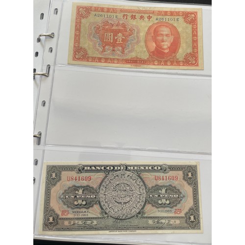 186 - Collection of world bank notes (37) in a presentable folder. To include, Jordan 2008 one dinar, Egyp... 