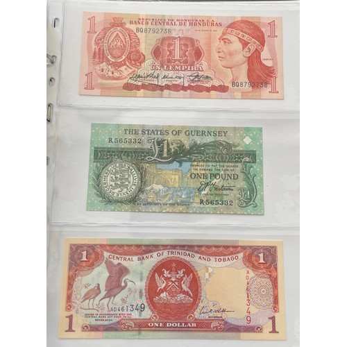 186 - Collection of world bank notes (37) in a presentable folder. To include, Jordan 2008 one dinar, Egyp... 