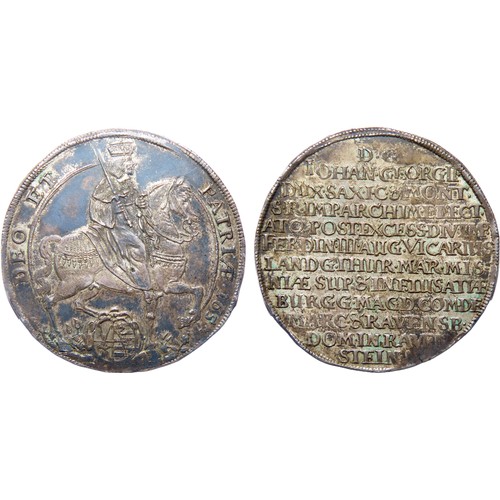 20B - Germany, Sachsen-Albertine line (Electorate & duchy). Johann Georg II. 1656-1680. Taler, 46mm. 2... 