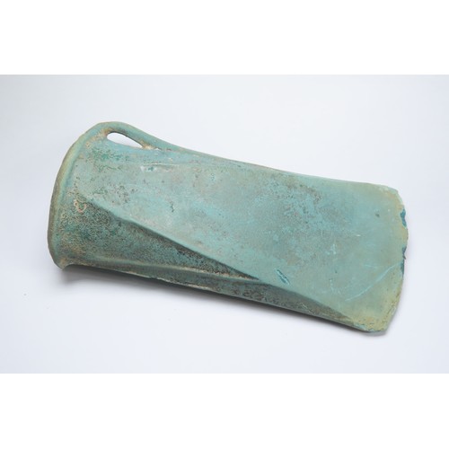 22 - Large European Bronze Age looped and socketed axe head. Circa 1200-800 BCE. Copper-alloy, 402g. 126m... 