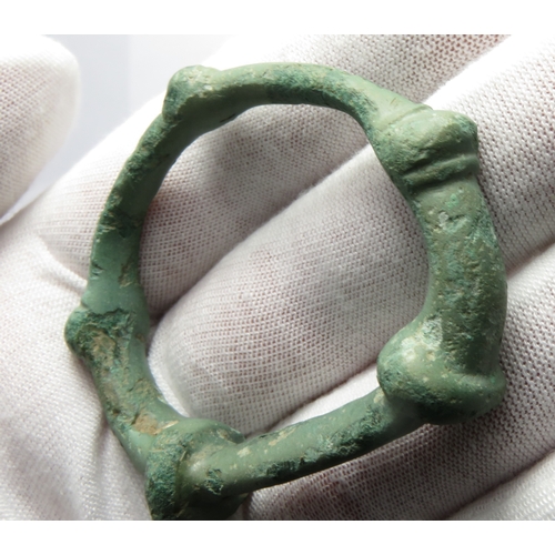 31 - Celtic Iron age linch pin and terret ring. Circa 1st century BCE- 1st century CE. Copper-alloy, 55mm... 