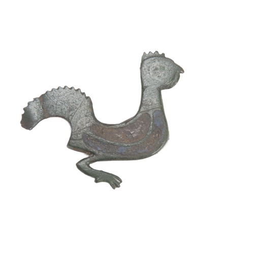 47 - Roman Cockerel Brooch. Circa 1st-2nd century CE. A zoomorphic plate brooch in the form of a struttin... 