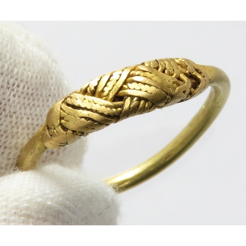 69 - Saxon period gold finger ring. Circa 8th-11th century CE. 2.50g, 19mm. A plain high carat band with ... 