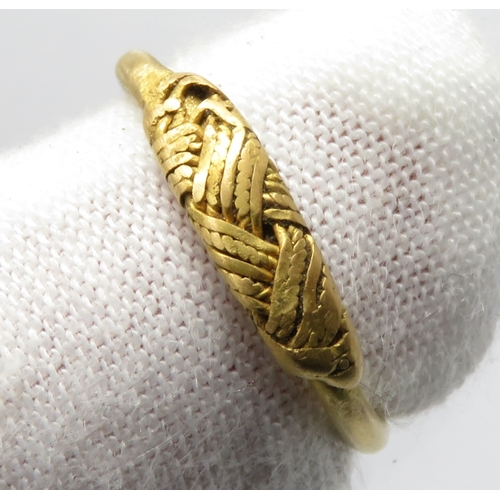 69 - Saxon period gold finger ring. Circa 8th-11th century CE. 2.50g, 19mm. A plain high carat band with ... 