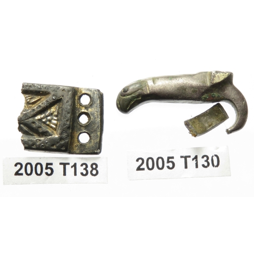 61 - Anglo-Saxon silver artefacts (2). Recorded as treasure and disclaimed. Ref: 2005 T130 & 2005 T13... 