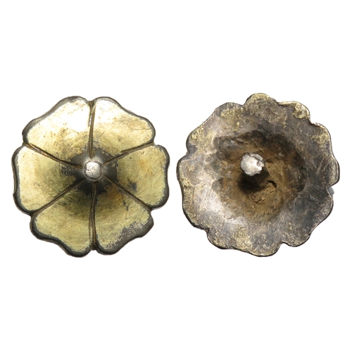 102 - Medieval silver-gilt flower mount, circa 13th - 15th century. 18mm x 6mm, 2.7g. Recorded on PAS as L... 