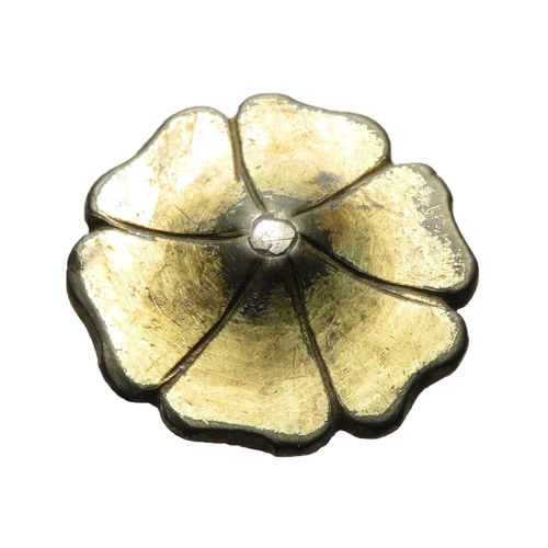 102 - Medieval silver-gilt flower mount, circa 13th - 15th century. 18mm x 6mm, 2.7g. Recorded on PAS as L... 