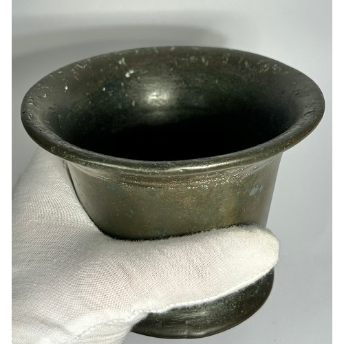 121 - English 17th Century Bronze Mortar. Circa 1640's CE. An impressive heavy cast bronze example of fine... 