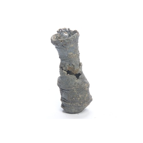 124 - Medieval pewter minature baluster jug. Circa 12th-13th century CE. A Thames foreshore find complete ... 