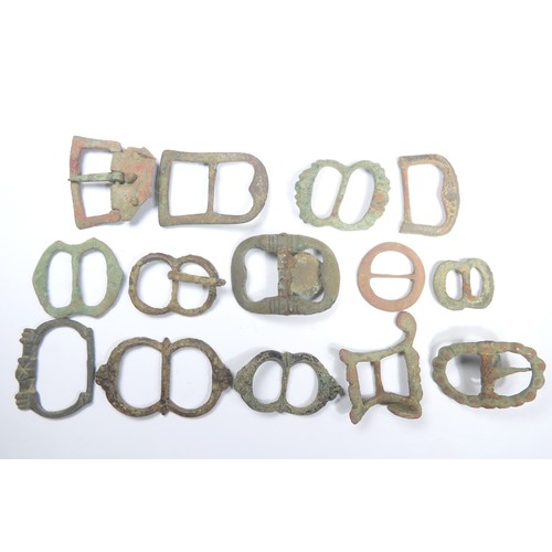 129 - Post medieval buckles (14). Circa 16th-18th century CE. A good collection of British buckles of vari... 