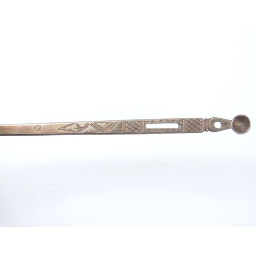 119 - Post medieval silver bodkin. Circa 1600-1700 CE. 6.84g. 110mm. A long tapering pin with an ear scoop... 