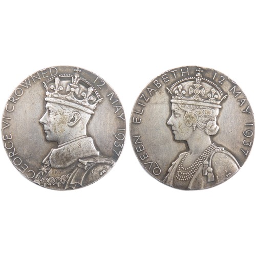 523 - George VI, Coronation medal 1937 by P. Metcalfe. Silver, 15.88g. 31mm. Crowned bust of George VI lef... 