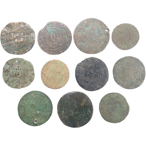 525 - Post medieval Jettons (11). Circa 15th-17th century CE. To include examples from France, Netherlands... 