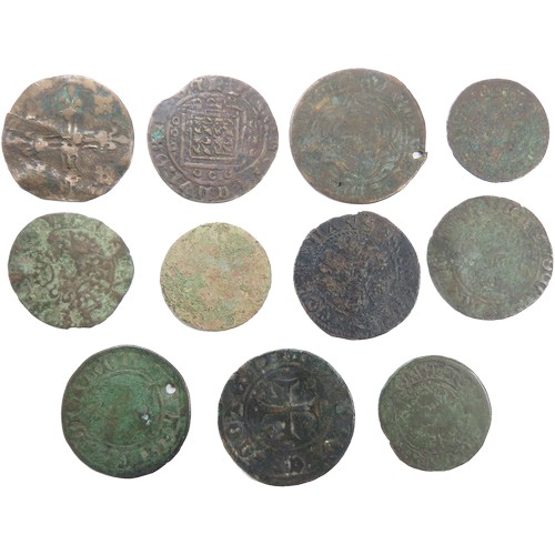 525 - Post medieval Jettons (11). Circa 15th-17th century CE. To include examples from France, Netherlands... 