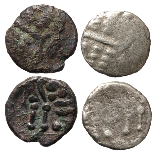 168 - Durotriges silver and bronze staters. 3.44g & 2.73g. Cranborne Chase and Hod Hill types. Ref: AB... 