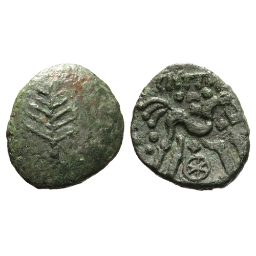 175 - Dobunni CATTI bronze core from a gold plated stater. Circa 1-20 AD. 20mm, 3.86g. Tree symbol on plai... 