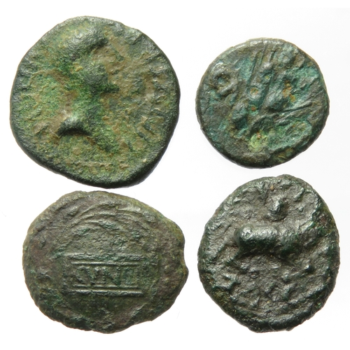 182 - Cunobelinus bronze unit group (4). Including a Cunobelinus Rex ABC 2966, Stepping Horse ABC 2975, Bu... 