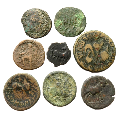 143 - Iberian bronzes including Celtic and Roman period AE issues (8). To inclde coins of, Carteia, Aebusi... 