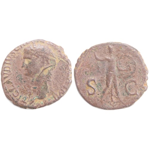 245 - Claudius As, 41-54 AD. Rome mint circa 41-42 AD. Bronze, 8.57g. 27mm. Bare head left, TI CLAVDIVS CA... 