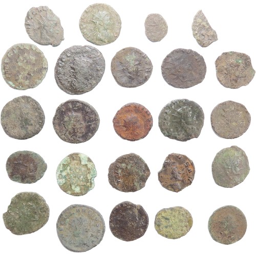 296 - Collection of PAS recorded roman bronze coins from various emperors. 0.88g-3.58g. 15mm-20mm.