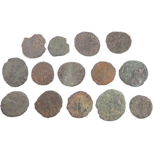 298 - Collection of PAS recorded roman bronze coins from various emperors (14). 18.90mm/15.40mm.