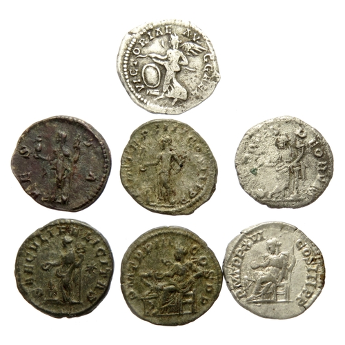 301 - Denarius group (7) to include coins of Septimius Severus (2), Elagabalus (2), Severus Alexander, Jul... 