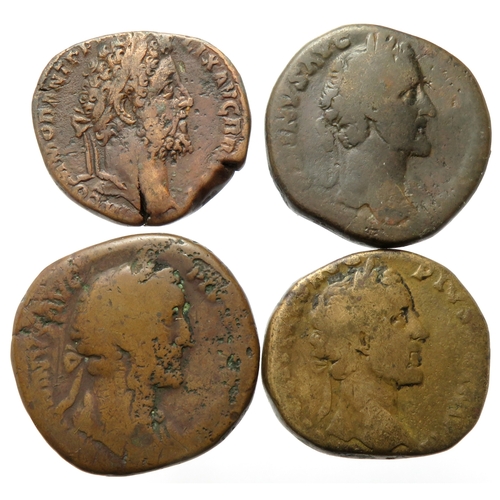 269 - Antoninus Pius (3) and Commodus sestertii. Circa 2nd century AD. Various reverse types. All from an ... 