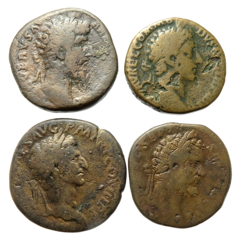 303 - Sestertius group including Nerva, Lucius Verus, Commodus and Septimius Severus.