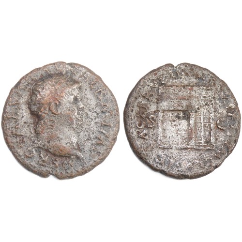 247 - Nero As. Rome, 65 AD. Copper, 10.84g. 28mm. Laureate head right, NERO CAESAR AVG GERM IMP. R. Janus ... 