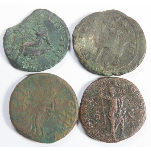 309 - Roman AE As (4). Circa 2nd century AD. Copper-alloy, 24mm-27mm. Various emporers.